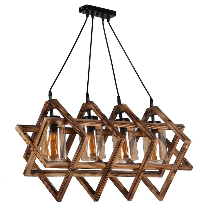 Полилей Opviq дърво/метал/стъкло, E27