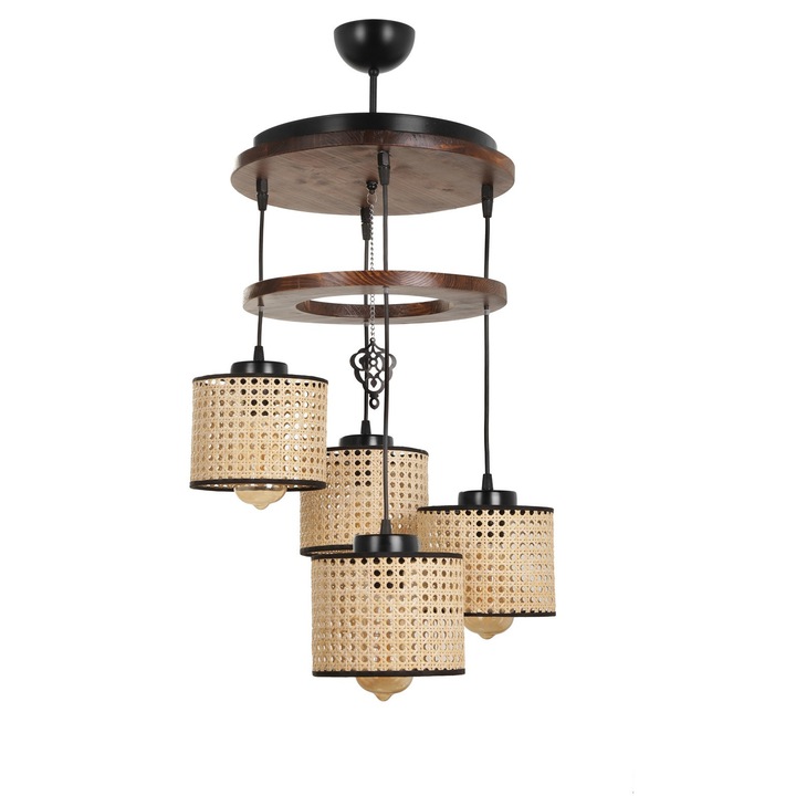 Полилей, Opviq, дърво/стъкло E27, макс. 60W