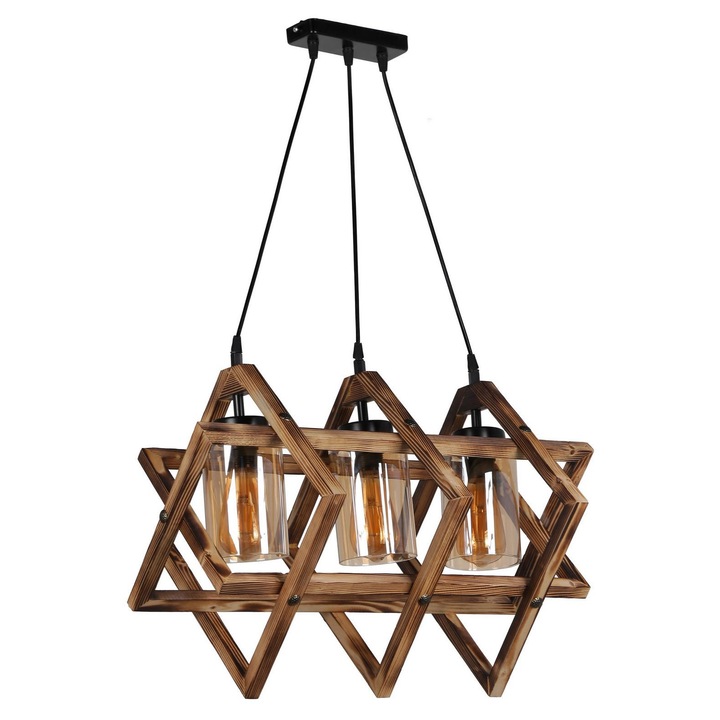 Полилей, Opviq, 43x43x57см, дърво/стъкло