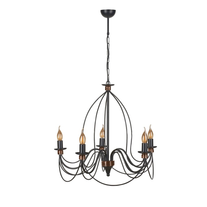 Полилей, Opviq, метал, 55x90 см, черен, E14