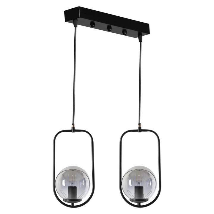 Полилей, Opviq, 45x18x70 см, фасунга E27, 60 W, метал, черен