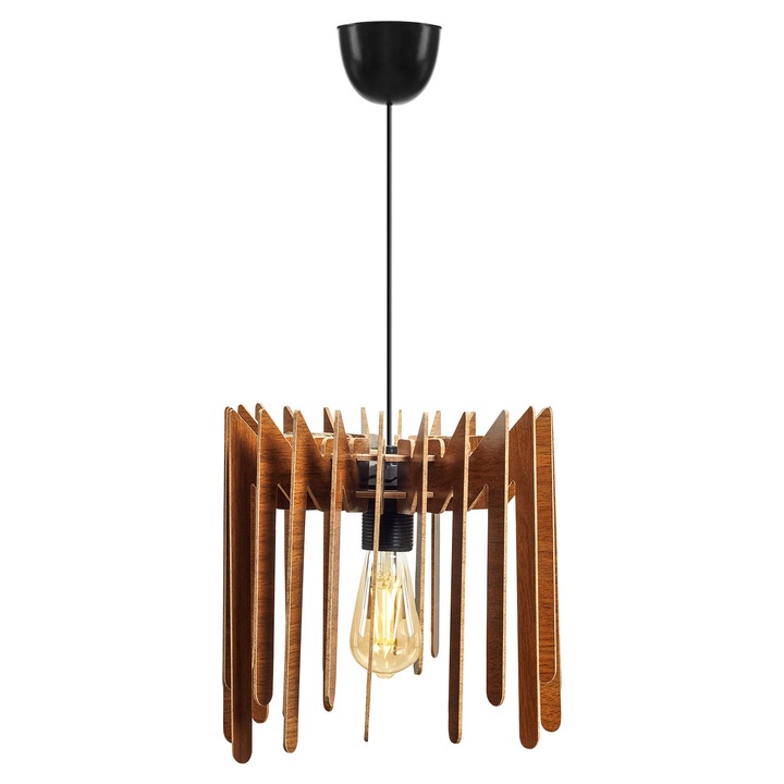 Candelabru, Opviq, 30x30 cm, MDF, Negru/Maro, E27