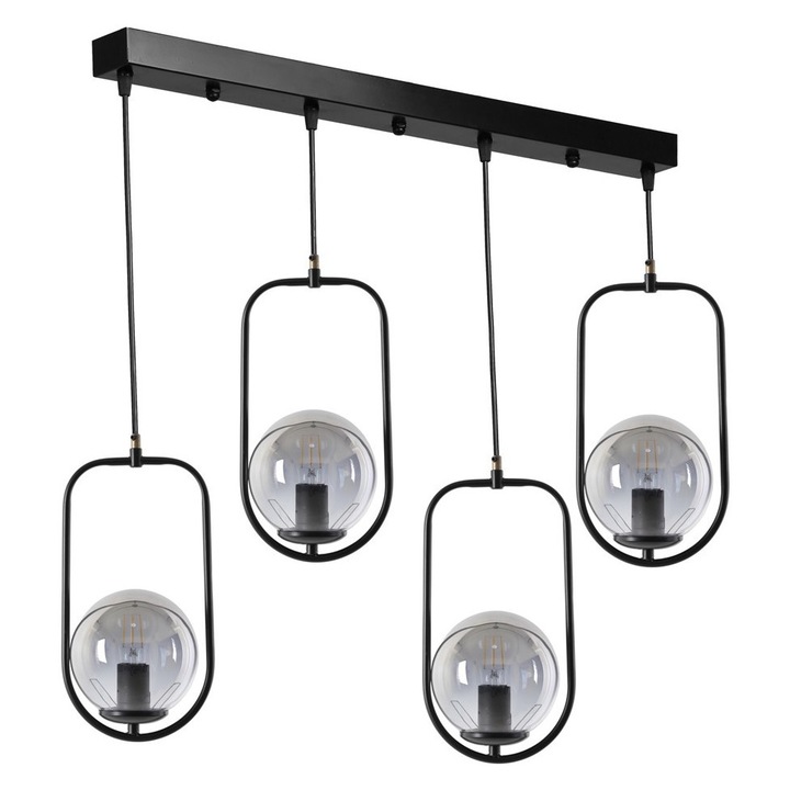 Полилей, Opviq, 65 см, регулируема височина, тип фасунга E27, 60 W, черен