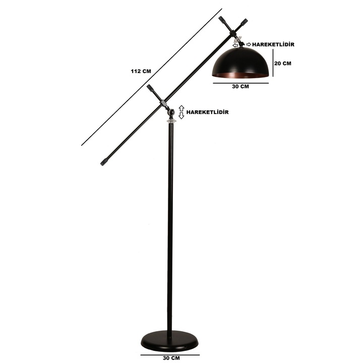 Lampa de podea, Opviq, 180cm, metal, E27, 60W, 30x30cm