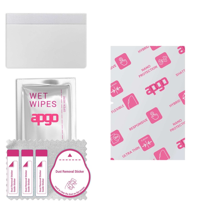 Протектор apgo, за Samsung Galaxy Tab S10 FE, за екран, гланцово, гъвкаво хибридно стъкло, пълно лепене