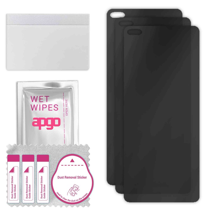 3x apgo PRIVACY защитно стъкло за Motorola Moto G 5G Plus – хибридно стъкло, пълно лепило, гъвкаво стъкло