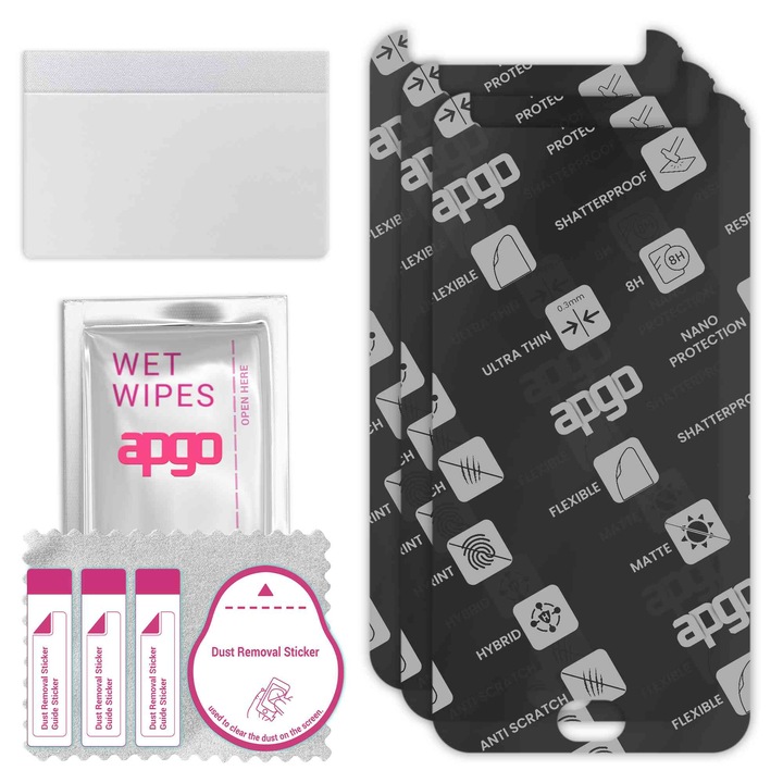 3x APGO MATTE хибридно защитно стъкло, съвместимо с Motorola Moto G5 Plus, гъвкаво нано стъкло, отличен заместител на закалено стъкло, устойчиво на надраскване