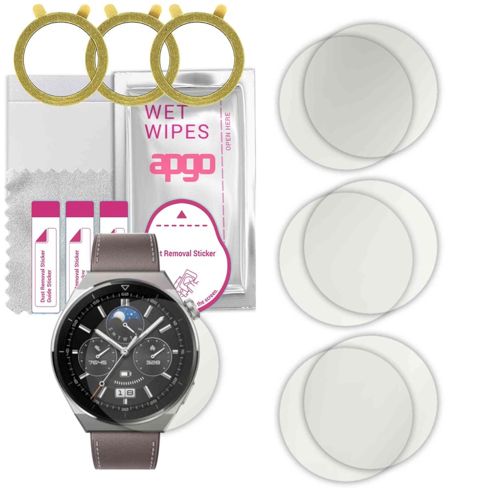 Set de 6 folii de protectie pentru ceas MATTE Huawei Watch GT 3 Pro 46mm – apgo, hidrogel, mate, ultra-subtire, anti-zgarieturi, protectie profesionala ecran