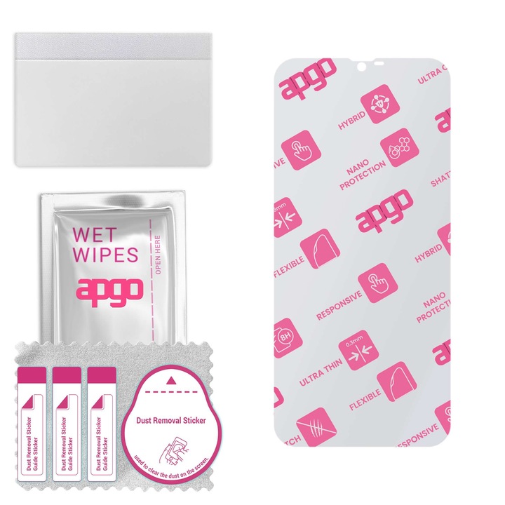 Apgo защитно стъкло за Yezz Max 2 Ultra – хибридно стъкло, протектор за екран, гланцово, гъвкаво хибридно стъкло, пълно лепене