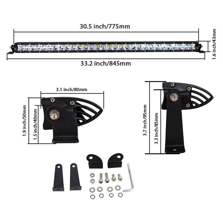32 hüvelykes LED sáv, IP67, erős világítás, tartós kialakítás