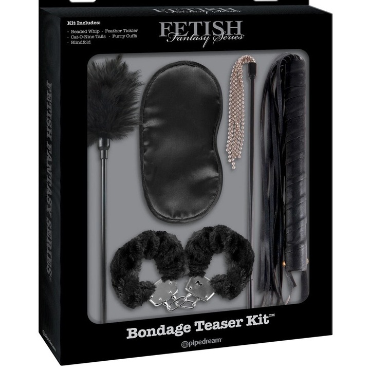 Комплект фетиш аксесоари от 5 части Pipedream, Черен