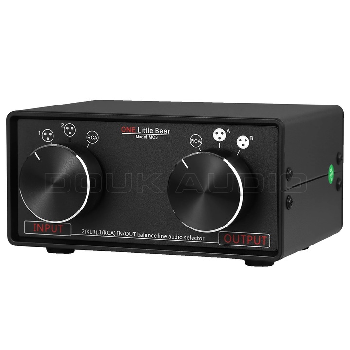 Audio választó, 3-IN-3-OUT, fémház, 2 csatorna, 150x105x68mm