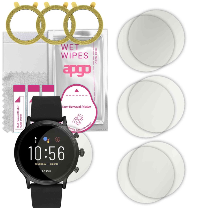 Комплект от 6 защитни фолиа за MATTE часовник Fossil FTW4025 Gen 5 - apgo, хидрогел, матово, ултратънко, устойчиво на надраскване, професионална защита на екрана