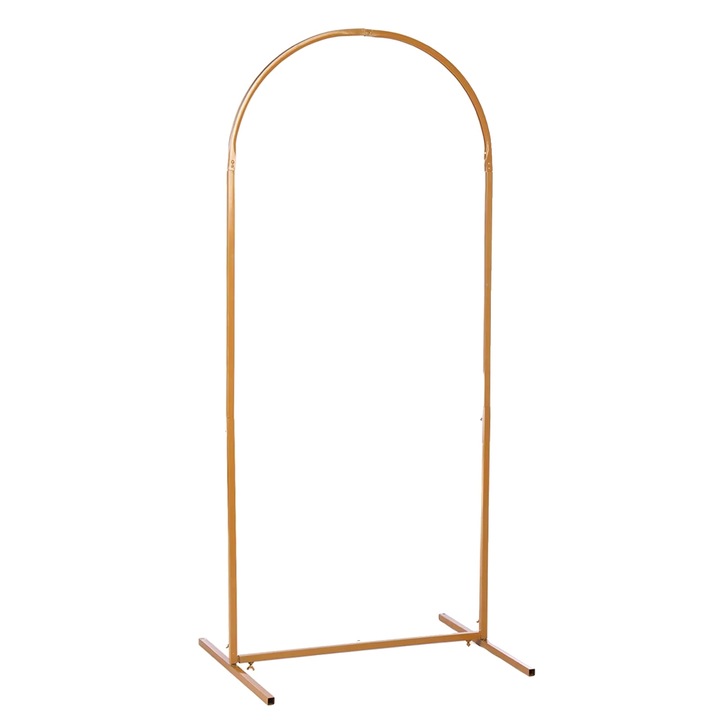 Метална сватбена арка, елегантен дизайн, здрава опора, златиста, L