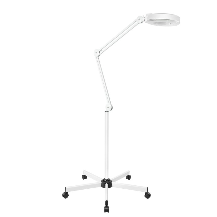 LED лампа с лупа, подов модел, 24 W, 2400 lm, 3x120 LED, 6000 K дневна светлина, ЕС щепсел, Бяла