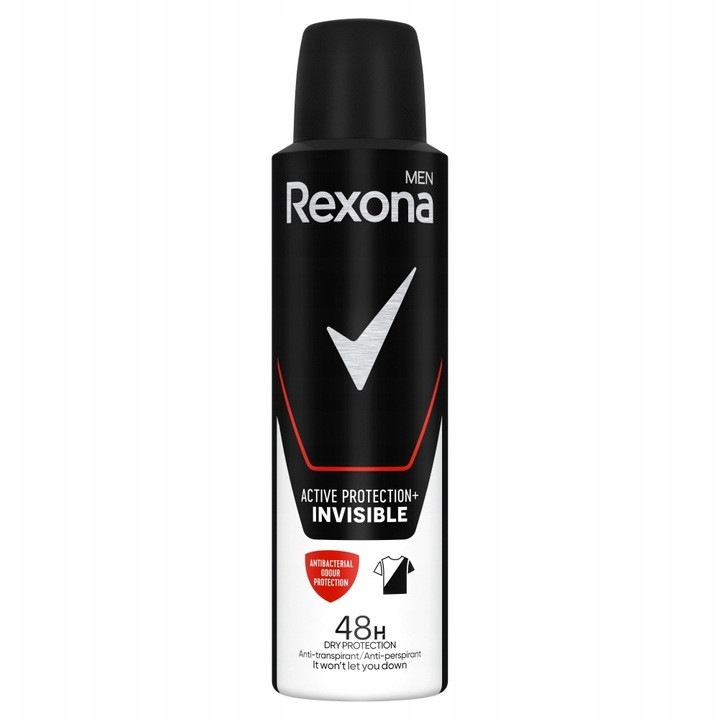 Antiperspirant Rexona Men Active Protection+ Invisible, 150ml, invizibil, fara alcool