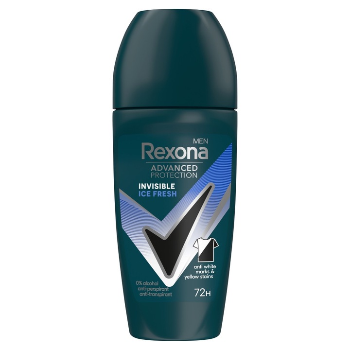 Rexona Men Advanced Protection Invisible Ice Fresh izzadásgátló, 50 ml, 72 órás védelem, alkoholmentes