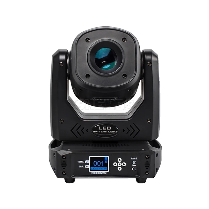 Proiector LED Rotativ Gobo 100W, Prisma 6 fete, DMX, Alb, 160W, 1pcs, EU plug