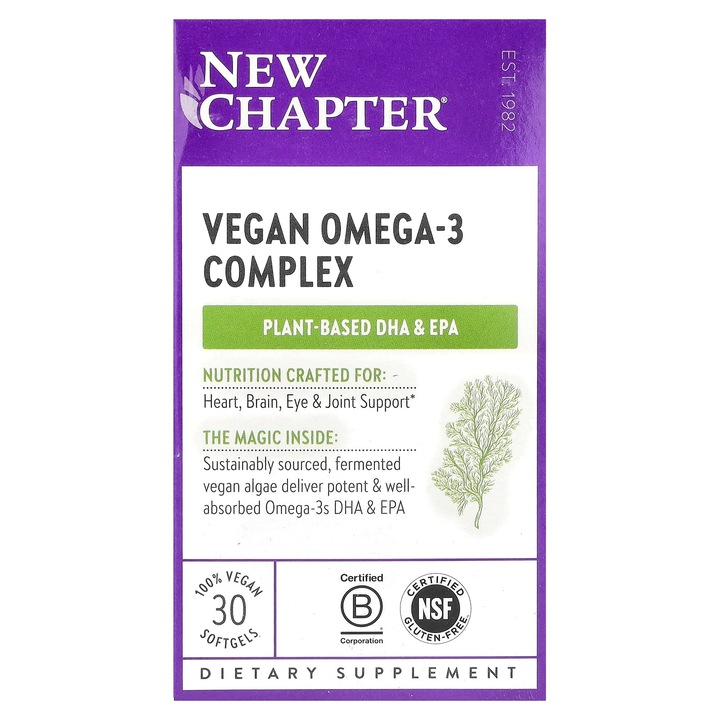 Complex Vegan Omega-3, New Chapter, 30 capsule moi