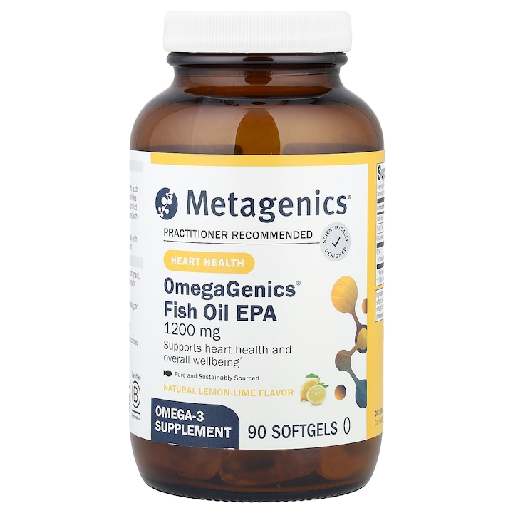 Supliment alimentar, Metagenics, OmegaGenics EPA 1200, Lamaie naturala cu lime, 90 capsule moi