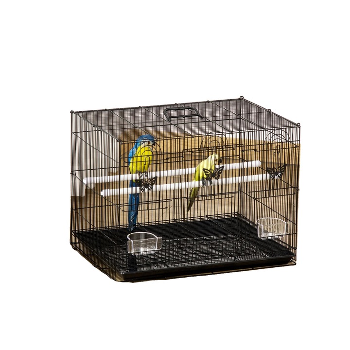 Colivie pentru pasari, 60x41x41cm, otel inoxidabil, design spatios