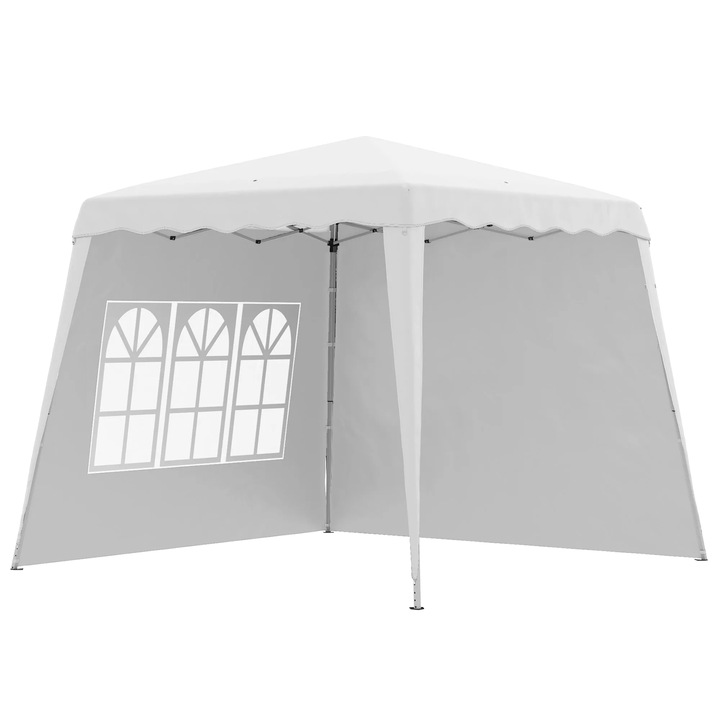 Pavilion pliabil, 2.89 x 2.89 m, material Oxford, alb