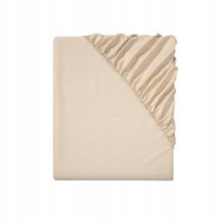 Cearceaf de pat din bumbac cu elastic, LIVARNO home, 95x200cm, bej