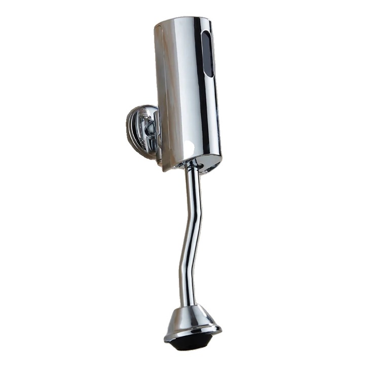 Supapa de spalare automata, activare senzor, economisire apa, design montat pe perete, argintiu