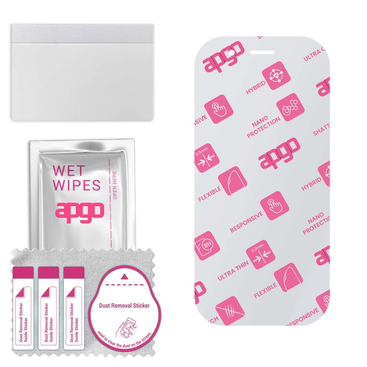 Apgo védőüveg Unihertz Jelly 2-höz – hibrid üveg, képernyővédő, fényes, rugalmas hibrid üveg, teljes ragasztóval