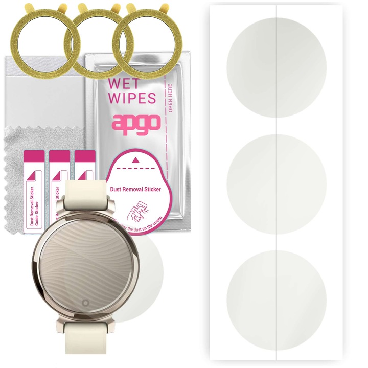 Set 3 Folii de protectie pentru ceas, APGO, Garmin Lily 2 Active, hidrogel, mat, ultra-subtire, anti-zgarieturi, protectie profesionala ecran