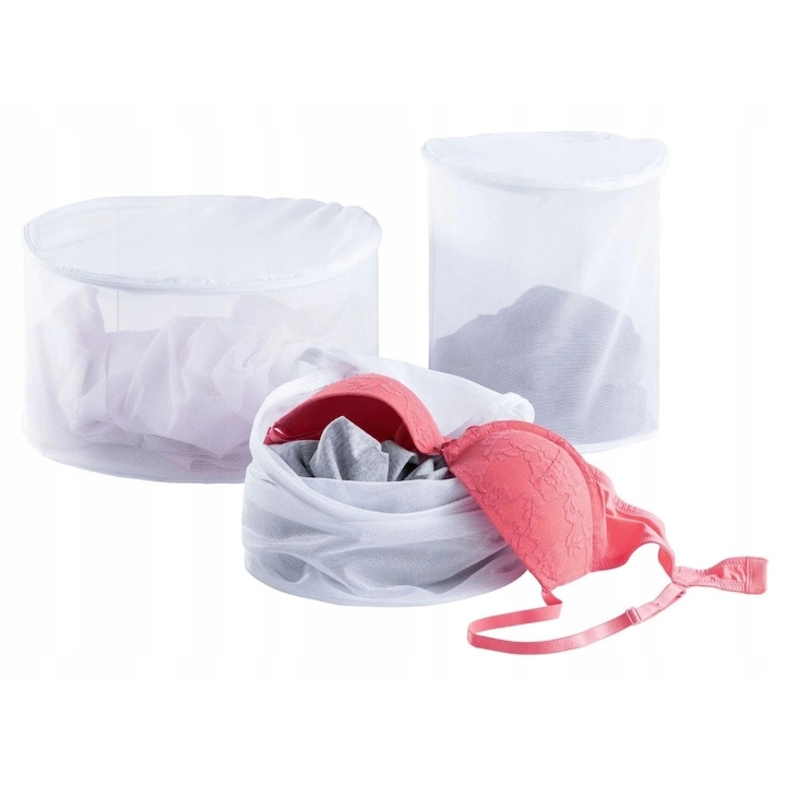 Set 3 saci de rufe Aquapur, alb, 35x22cm