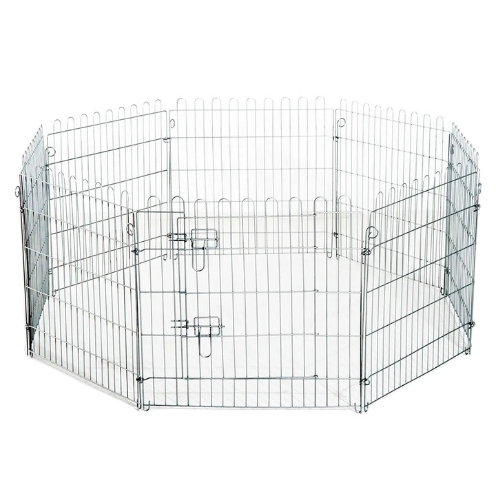 Kutyakennel, 8 darabos, strapabíró kialakítás, könnyű hozzáférés, 63x91cm, ezüst