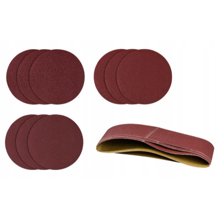Set 12 piese hartie abraziva ParkSide, smirghel disc 150mm, benzi abrazive 915x100mm, granulație 80/120/180