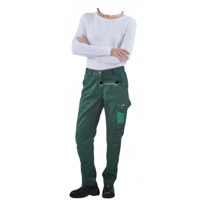 Pantaloni de lucru femei ParkSide, verzi, cu buzunare, 40 EU