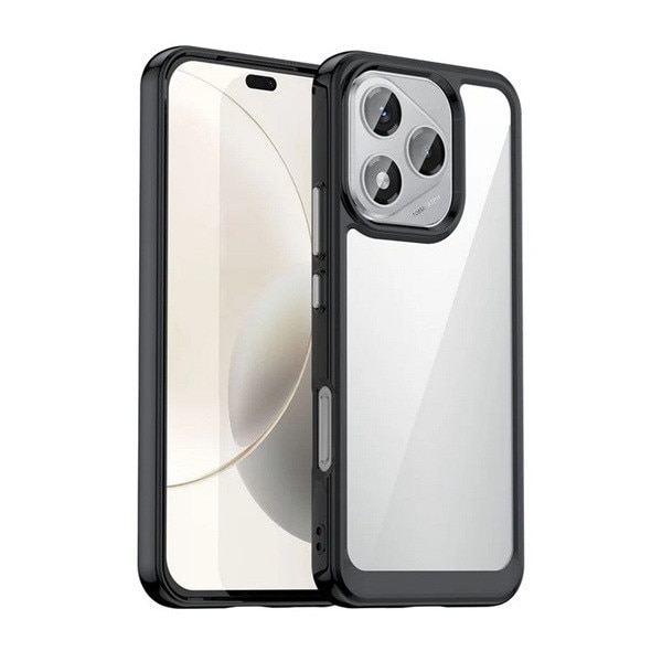 Husă de telefon din silicon Gigapack, rezistență la șocuri, spate transparent, negru, compatibilă: Honor 400 Lite
