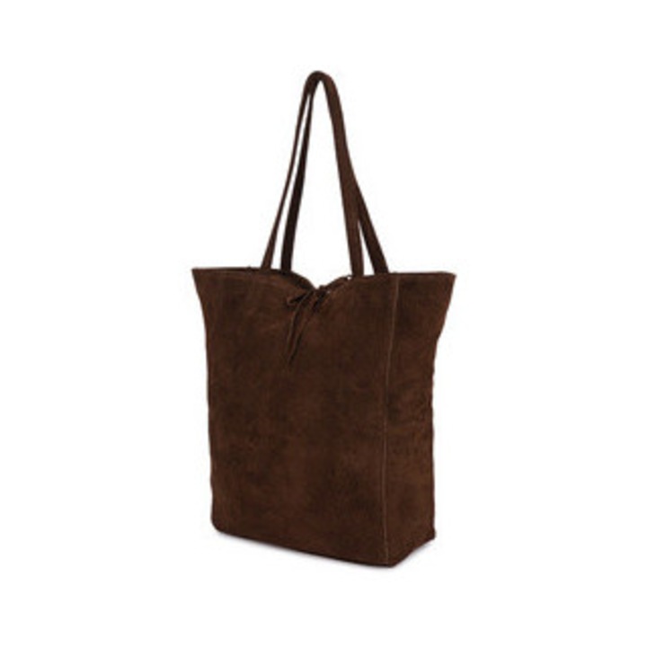 Vera Pelle női táska, W18 modell, valódi bőr, csokoládé színű, méretei 40x40x12cm, A4-es kapacitás