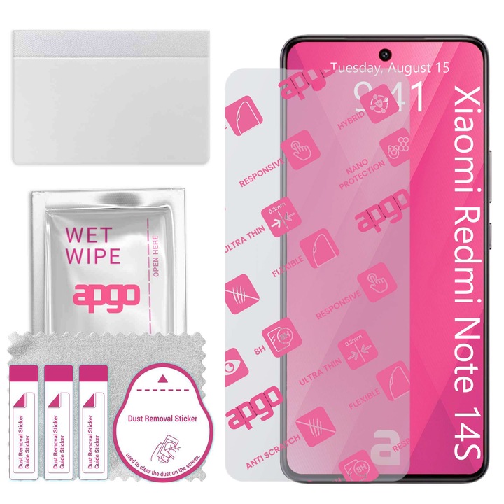 apgo védőüveg Oppo A5 Vitality Edition 5G-hez – hibrid üveg, képernyővédő, fényes, rugalmas hibrid üveg, teljes ragasztóval