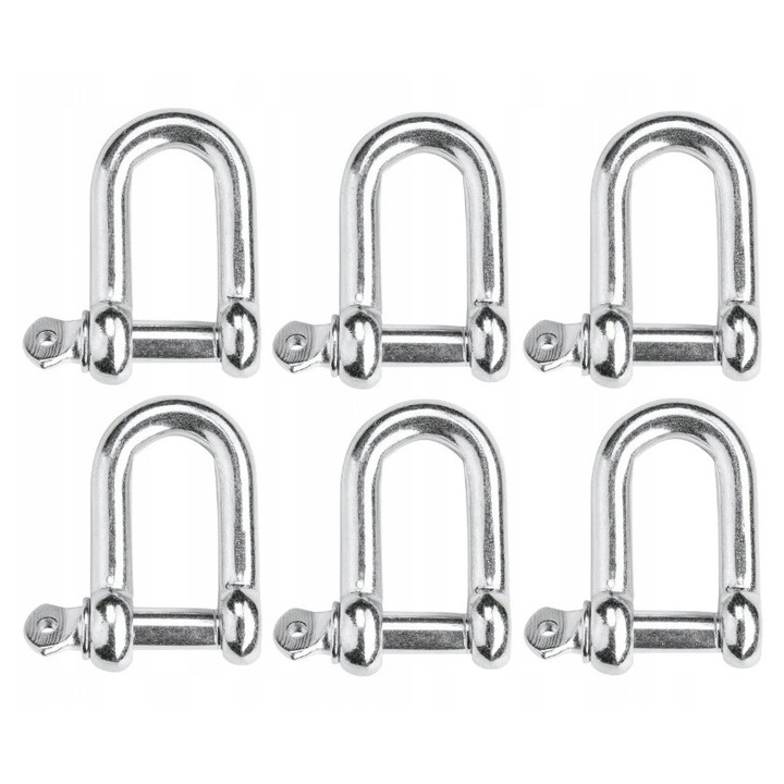 Set 6 carabiniere, ParkSide, 250 kg, otel inoxidabil, 8 mm
