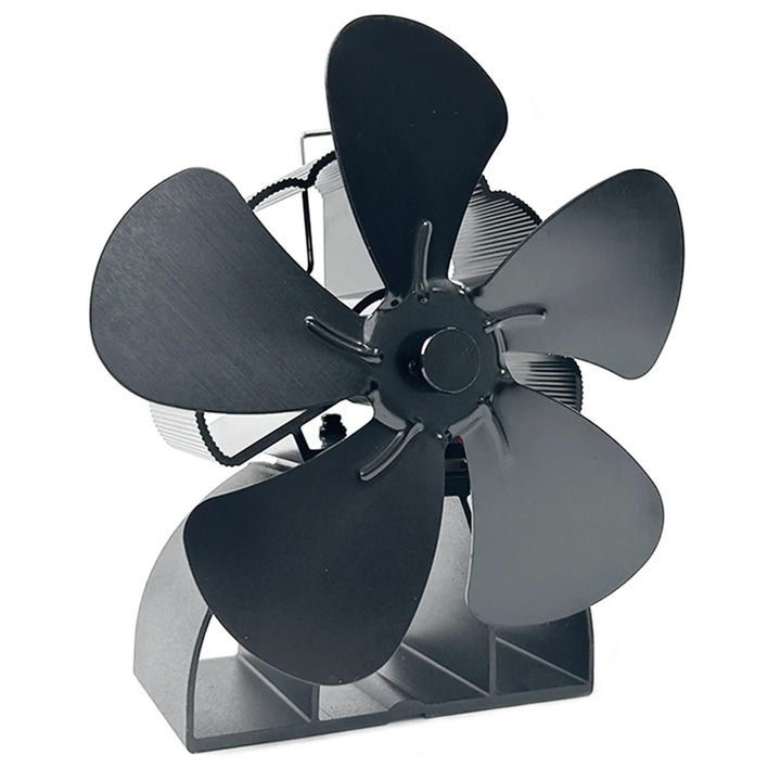 Вентилатор за печка, 5 перки, безшумна работа, черен, 155x85x170 мм
