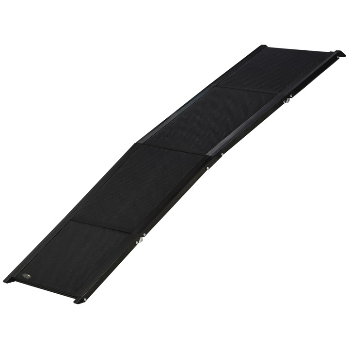 Rampa pentru caini, metal, neagra, 158 x 43.5 x 2.5 cm
