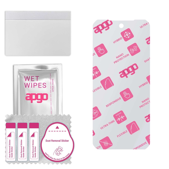 Apgo защитно стъкло за Unihertz 8849 Tank 3 Pro - хибридно стъкло, протектор за екран, гланцово, гъвкаво хибридно стъкло, пълно лепене