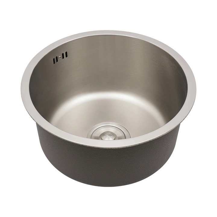 Chiuveta rotunda de bucatarie, inox, argintiu