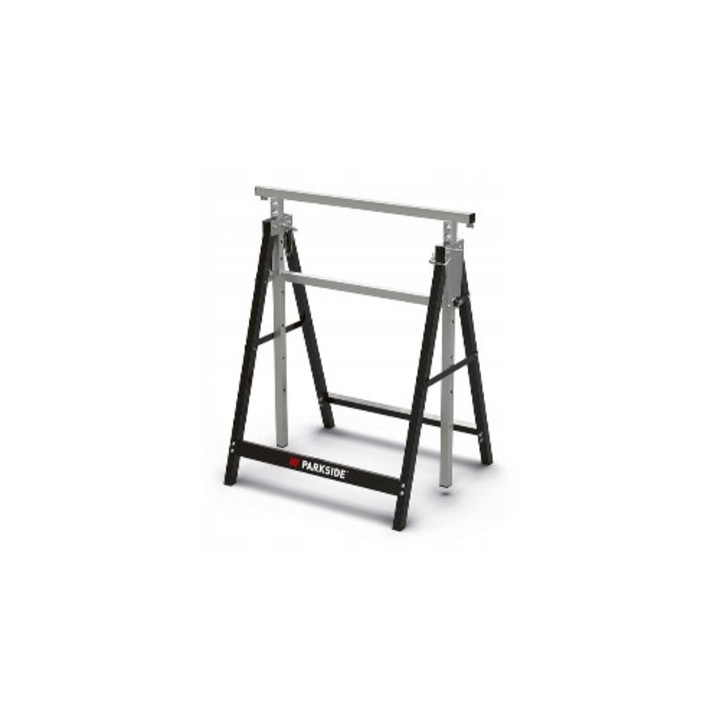 Suport ParkSide, 2 bucati, inaltime reglabila 80-130 cm, capacitate 200 kg, 69x56x80-130 cm, otel