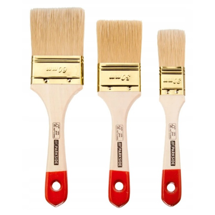 Set pensule Parkside 30mm, 50mm, 60mm, sintetic, lemn FSC