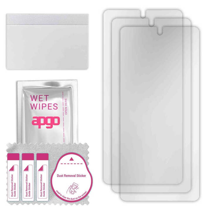 3x folie de protectie apgo pentru Samsung Galaxy Note 10 Lite – afisare completa, lucioasa, hidrogel, full glue, 5D