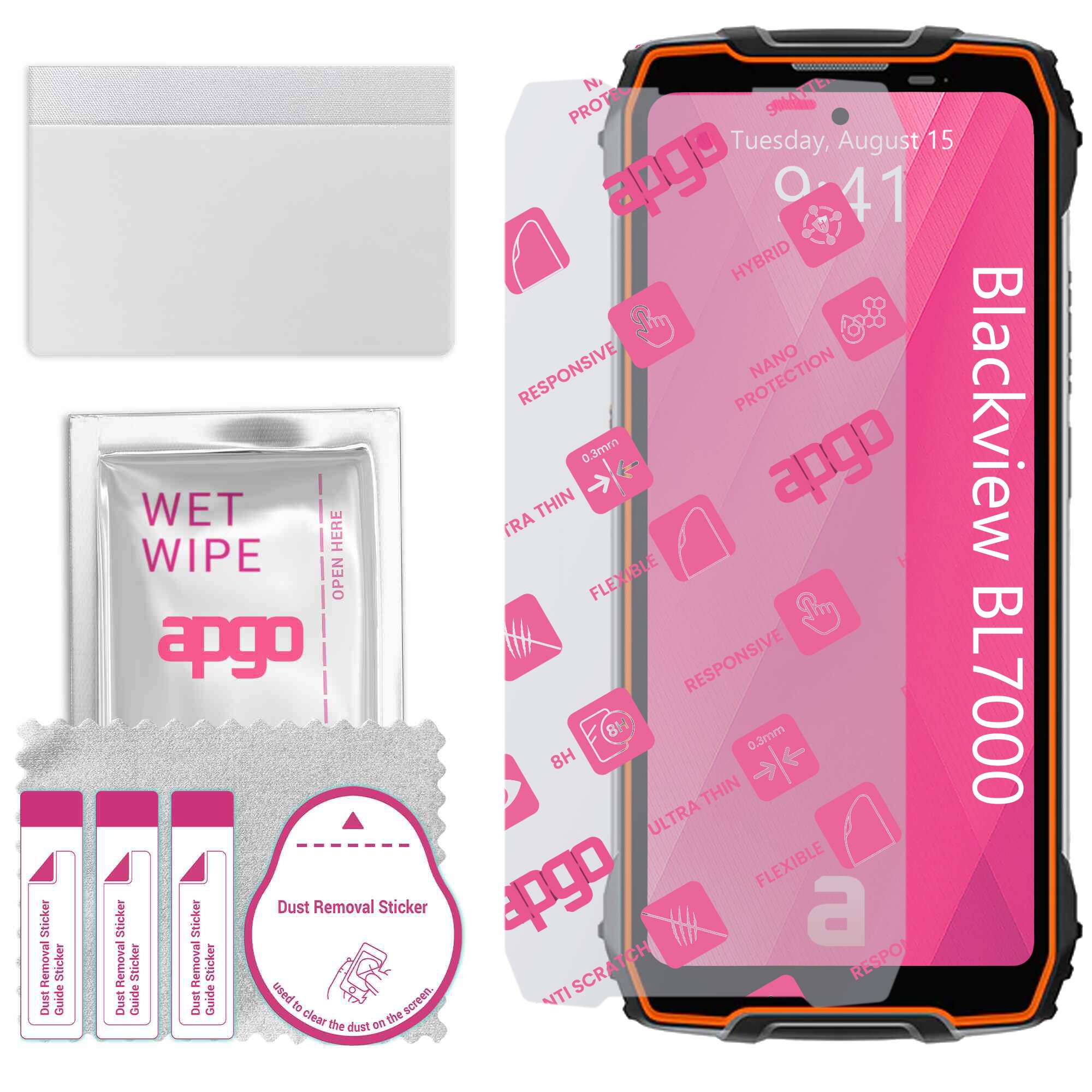 Sticla de protectie apgo pentru Blackview BL7000 – sticla hibrida, securizata pentru display, lucioasa, flexible Hybrid Glass, full glue