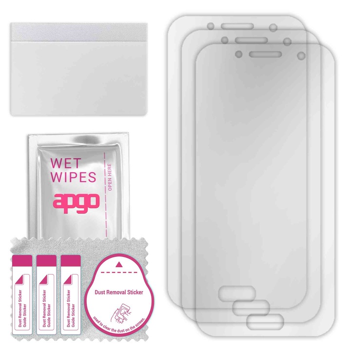 3x folie de protectie apgo pentru Samsung Galaxy A3 (2017) – afisare completa, lucioasa, hidrogel, full glue, 5D