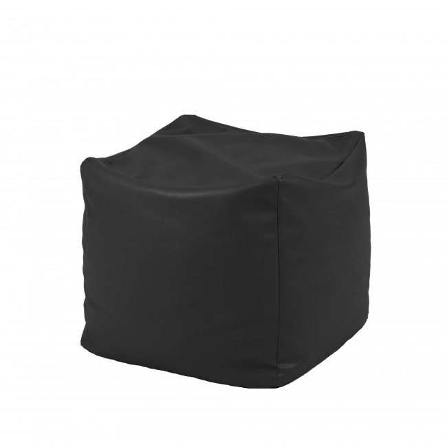 Fotoliu Mic, Taburet Cub - Panama Black , pretabil si la exterior, umplut cu perle polistiren, Fabricat in Romania