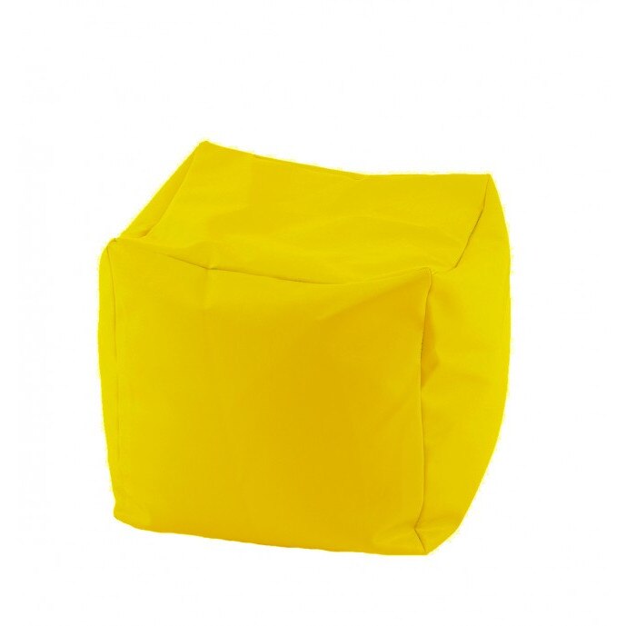 Fotoliu Mic, Taburet Cub - Yellow Quince , pretabil si la exterior, umplut cu perle polistiren, Fabricat in Romania