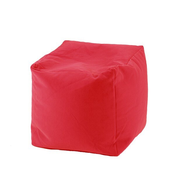 Fotoliu Mic, Taburet Cub - Panama Red , pretabil si la exterior, umplut cu perle polistiren, Fabricat in Romania